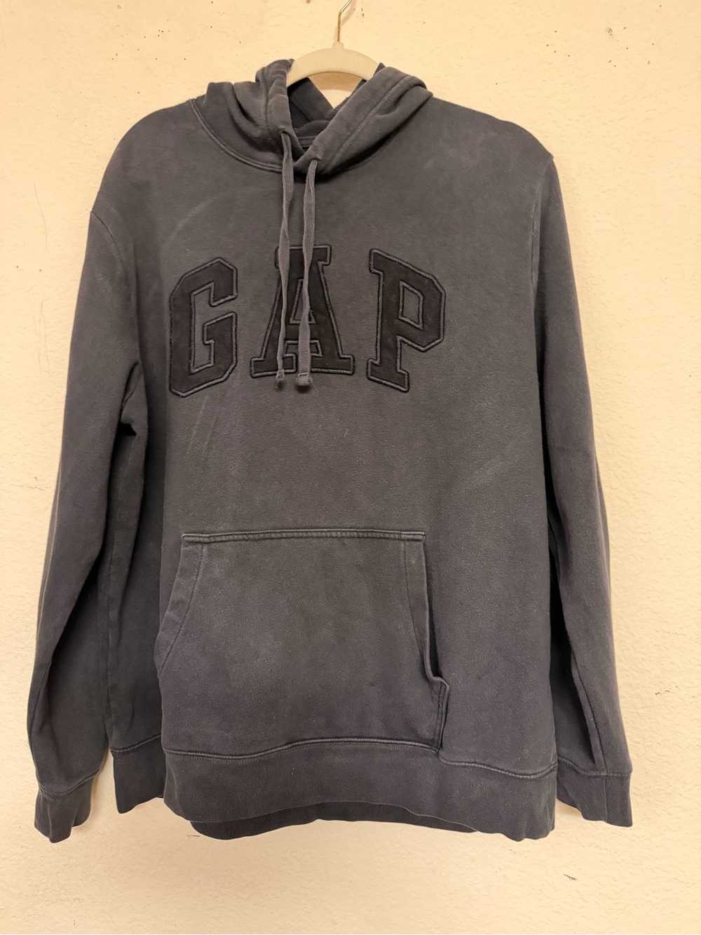 GAP Charcoal Gray Pullover Hoodie with Embroidered Logo